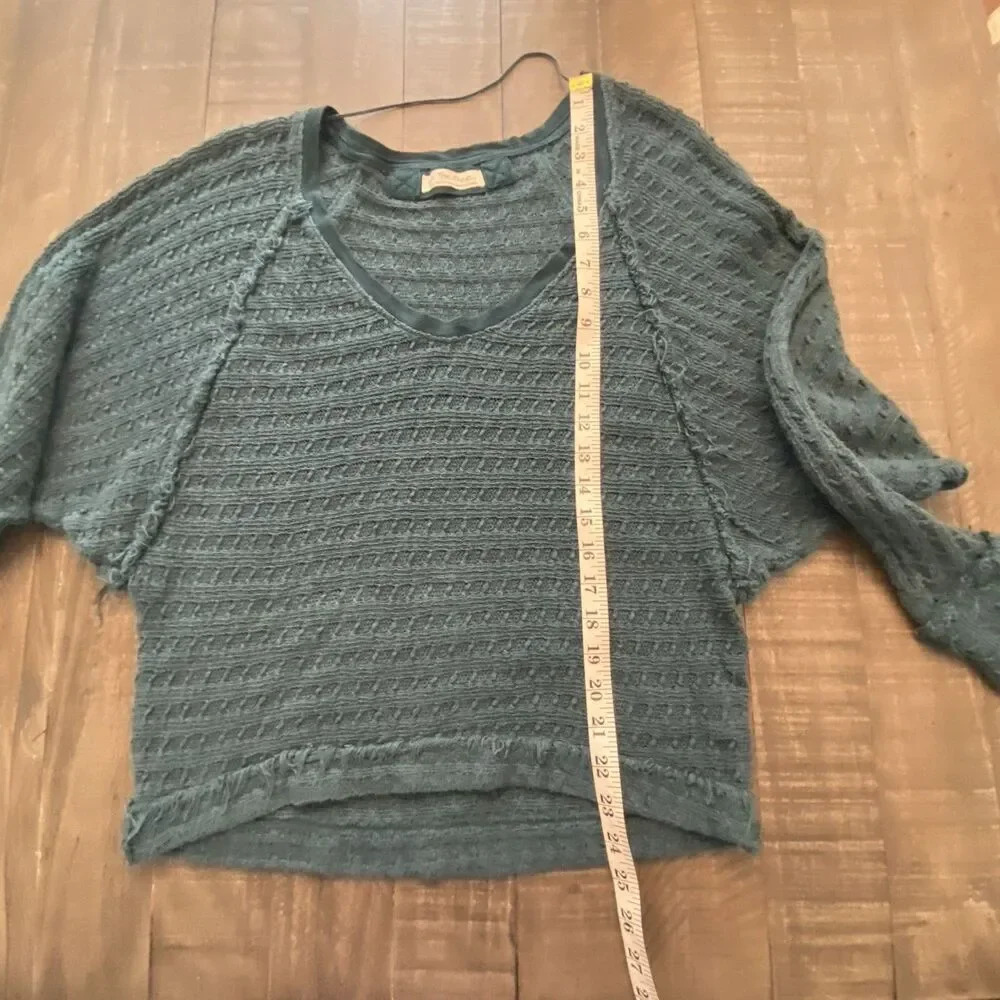 Free People We The Free Teal‎ Thien's Hacci Sweater Top Size Small